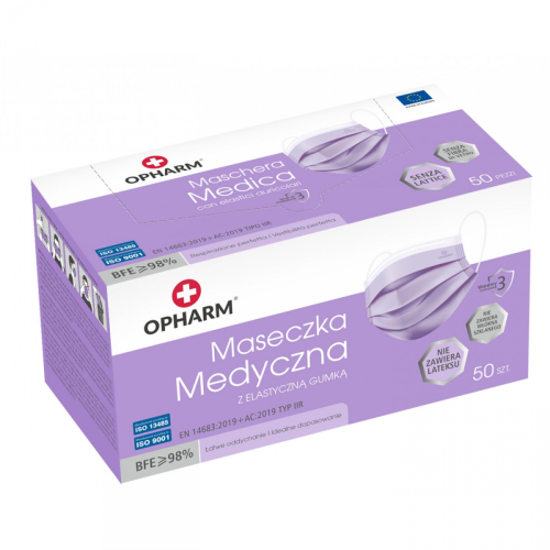 Maseczka Ochronna Fioletowa - 50szt.