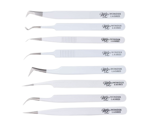 Pęseta do rzęs  biała Volume by Wonder Lashes