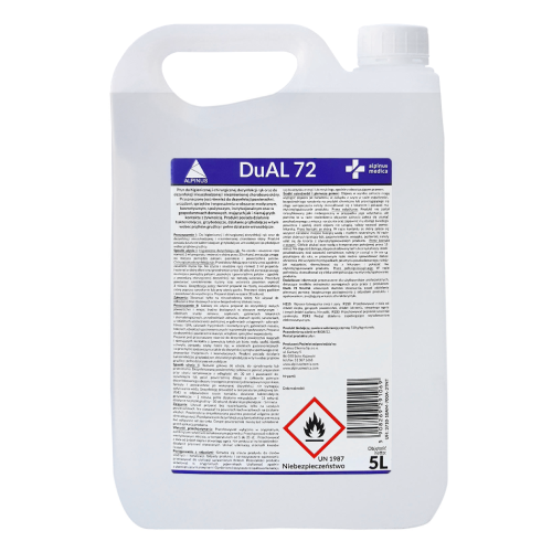 Płyn do dezynfekcji rąk i powierzchni DuAL 72 Alpinus 5L