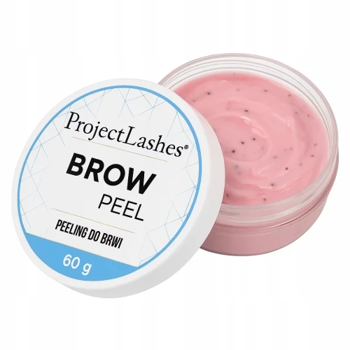 Peeling do brwi z witaminą E i pantenolem 60g różowy ProjectLashes Brow Scrub