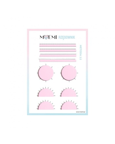 Karty Pracy do Ćwiczeń Przedłużania Rzęs – Metoda 1:1 Moemi Rzęsownik | Nauka Precyzyjnej Aplikacji Rzęs