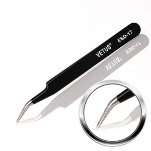 Pęseta do rzęs Vetus ESD-17 antystatyczna zakrzywiona