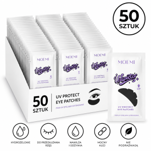 Jednorazowe Czarne Płatki Ochronne UV na Powiekę UVSPECTOR Moemi do Rzęs UV/LED 50 par