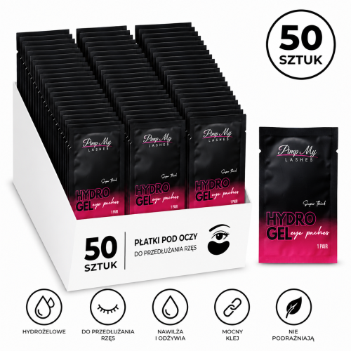 Czarne hydrożelowe płatki pod oczy do UV Pimp My Lashes 50 par