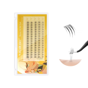 Rzęsy bondingowe NAGARAKU gotowe kępki DIY C, 0.07mm MIX 5-8mm + pęseta