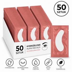 Płatki pod oczy hydrożelowe do rzęs PINK 100 sztuk (50 par)