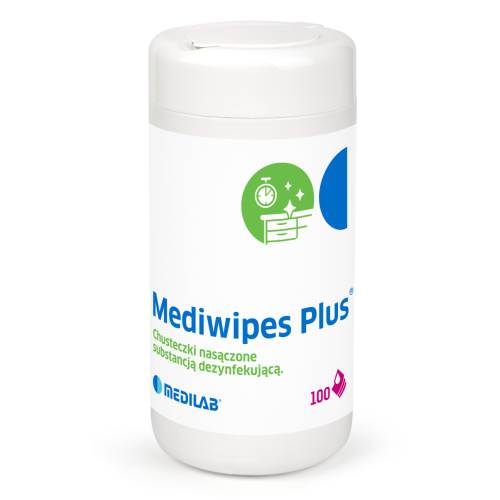 Mediwipes Plus Chusteczki do dezynfekcji powierzchni z alkoholem 13x19cm PUSZKA - 100 szt.