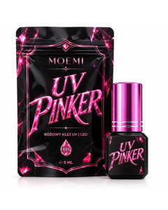 Klej do rzęs UV PINKER MOEMI 5 ml – różowy klej do przedłużania rzęs w technologii UV, TMO