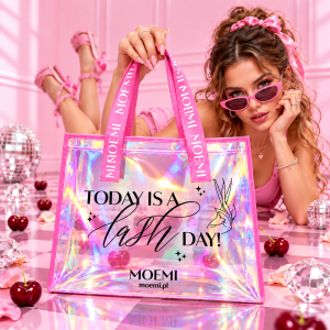 Holograficzna torba na ramię Moemi Shop Bag – Holo torebka dla stylistki rzęs
