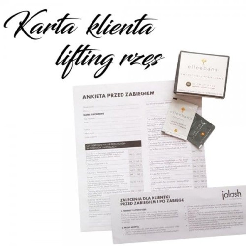 Karta klienta - lifting rzęs by JoLash - 10szt