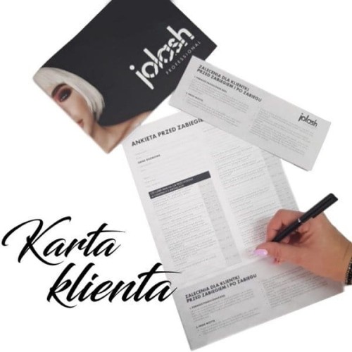Karta klienta - stylizacja i koloryzacja brwi by JoLash - 10 szt