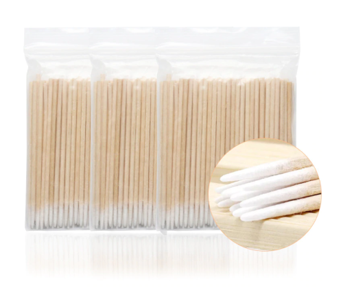 Drewniane Ekologiczne Aplikatory Bawełniane do stylizacji brwi 100szt